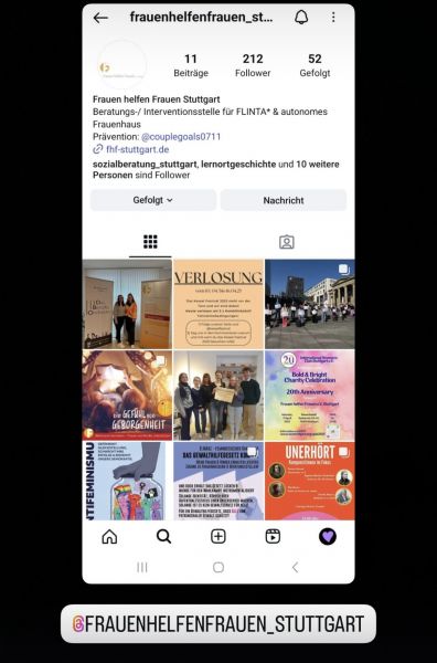 Auf dem Bild ist unser Instakanal zu erkennen. 
