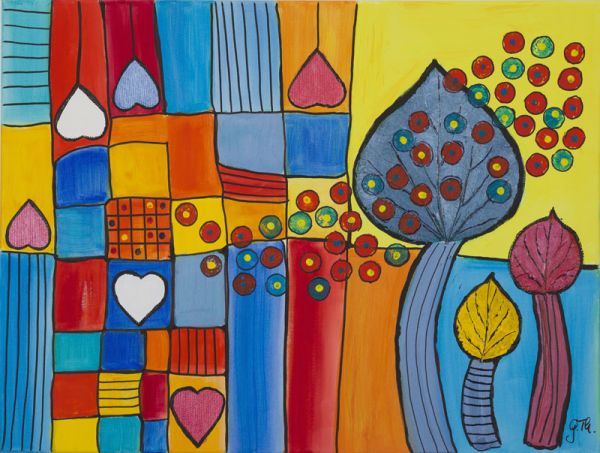 Gerlinde Thielecke - Collage mit Blättern