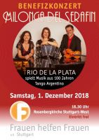 Das Plakat für das Benefizkonzert 208 zeigt das Trio de la Plata.